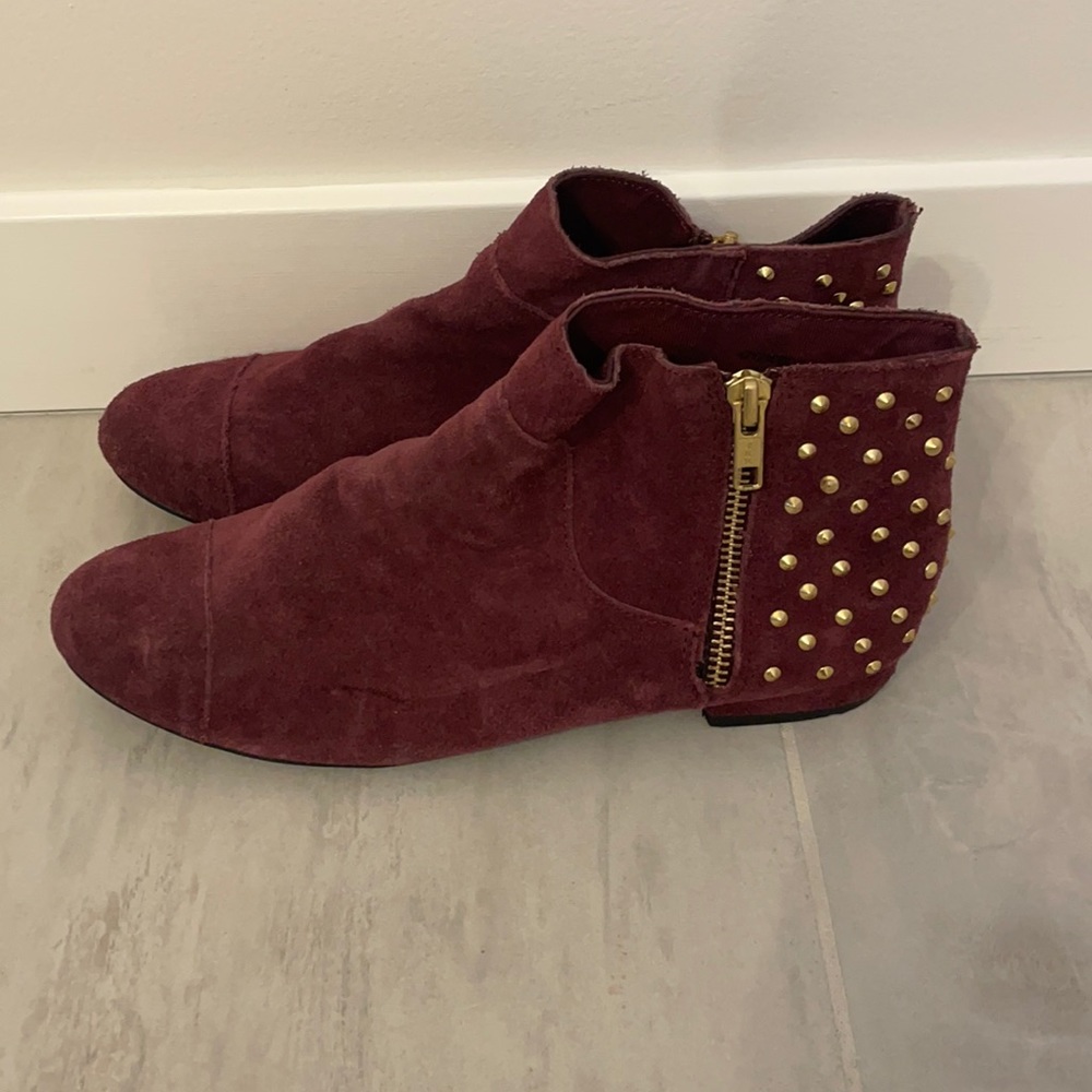 Top shop maroon suede booties